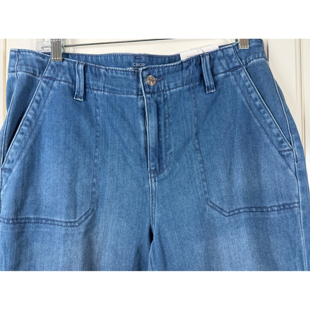 Chicos Denim Utility Crop Jeans Pants Size 1.5 US 10 New cuffed - Picture 2 of 12
